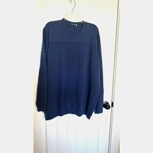 Adidas Men's Navy Blue Crew Neck Golf Sweater- Size 2XL